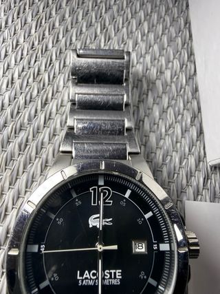 Reloj Lacoste acero negro con caja y eslabones