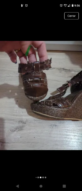 Zapatos de cuña vintage marrones