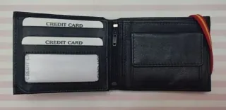 CARTERA MONEDERO PIEL CIERRE BANDERA + REGALO PULS