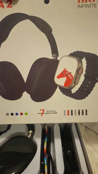 Auriculares P9 Ultra 2 + Smartwatch