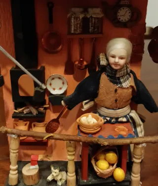 Artesanía Vintage Casa Cocina Muñeca hecha a mano