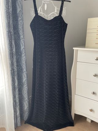 Vestido largo terciopelo negro