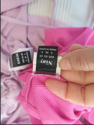 Conjunto Top Rosa e Bolero Roxo Tamanho S