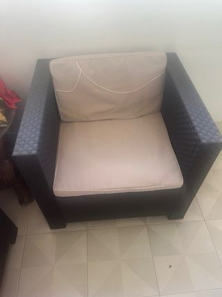 Set di divani da terrazza in rattan marrone