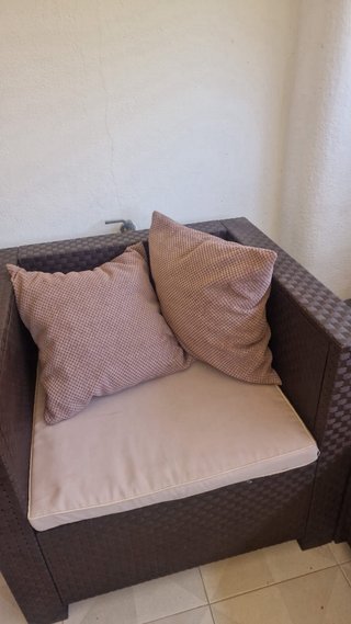 Conjunto Sofá Terraza Ratán Marrón