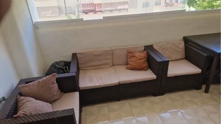 Conjunto Sofá Terraza Ratán Marrón