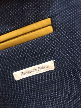 Blazer Zara Lino Algodón Azul marino T-46