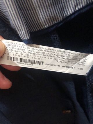 Blazer Zara Lino Algodón Azul marino T-46