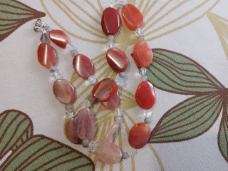 Collana pietre ovali agata e cristalli