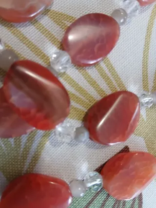 Collana pietre ovali agata e cristalli