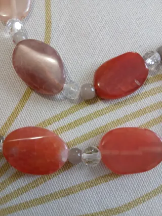 Collana pietre ovali agata e cristalli