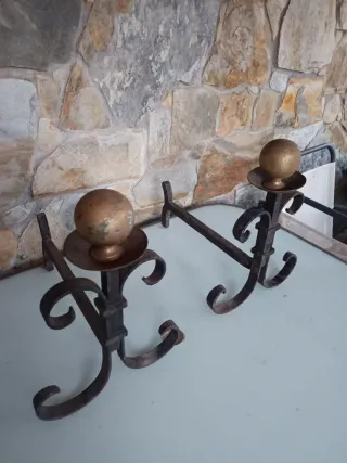 Chimenea Estufa Hierro Forjado y Bronce