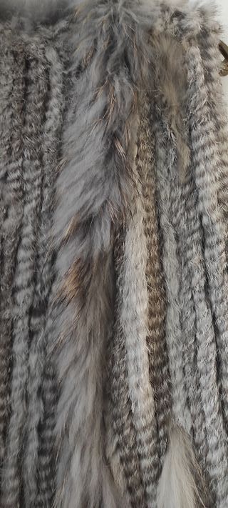 Chaleco pelo conejo gris