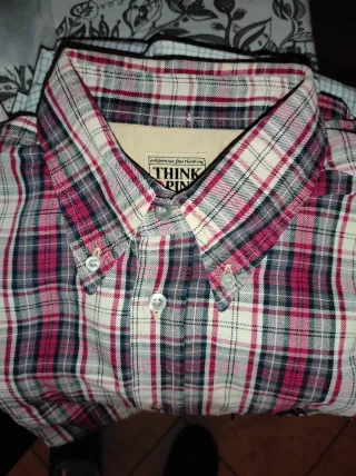 Camicia uomo vintage Think Pink a quadri