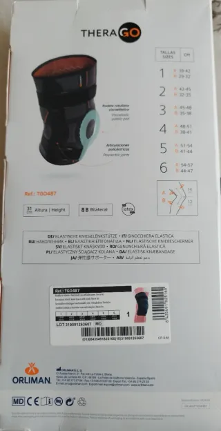Rodillera Orliman Thera GO articulada talla 1 pari