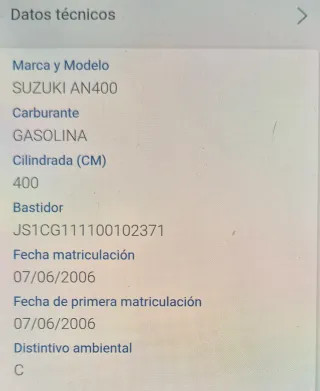 Suzuki Burgman 400 cc     con Seguro