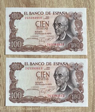 Colección Billetes España Siglo XX SC