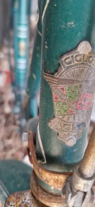 Bicicleta antigua color verde