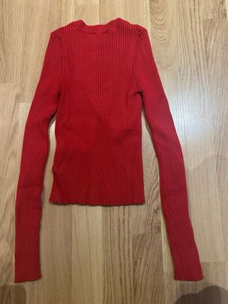 Pull&Bear Top Rojo Elástico Talla S