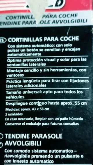 Cortinillas enrollables para coche (2 uds)
