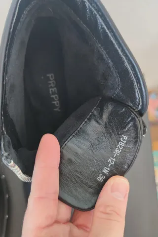 Botines negros de piel, Preppy, talla 36