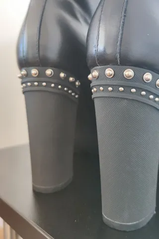 Botines negros de piel, Preppy, talla 36