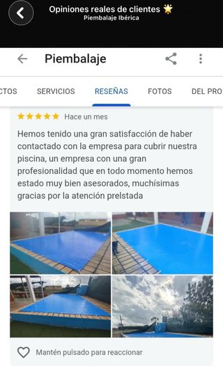 Manta Térmica y Cobertor Piscina Invierno