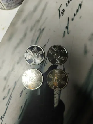 4 Monedas 100 Pesetas Carlos I Rey 1980