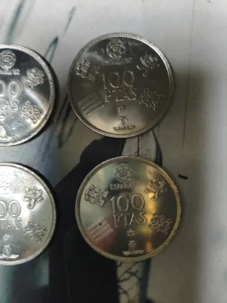 4 Monedas 100 Pesetas Carlos I Rey 1980
