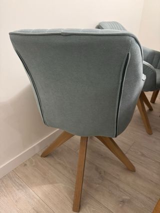 Silla de comedor HOM'IN tela y madera