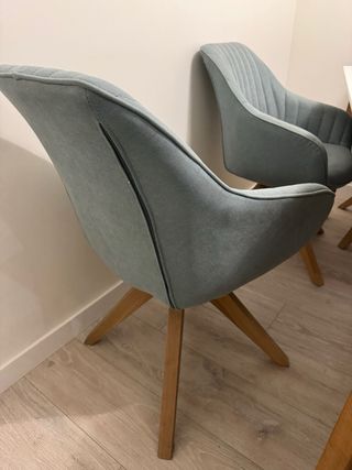 Silla de comedor HOM'IN tela y madera