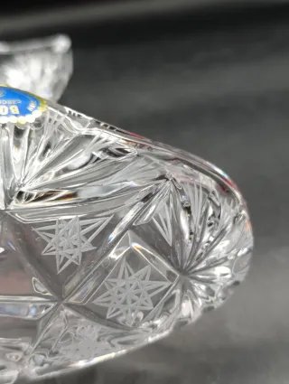 Cuencos de cristal tallado Bohemia