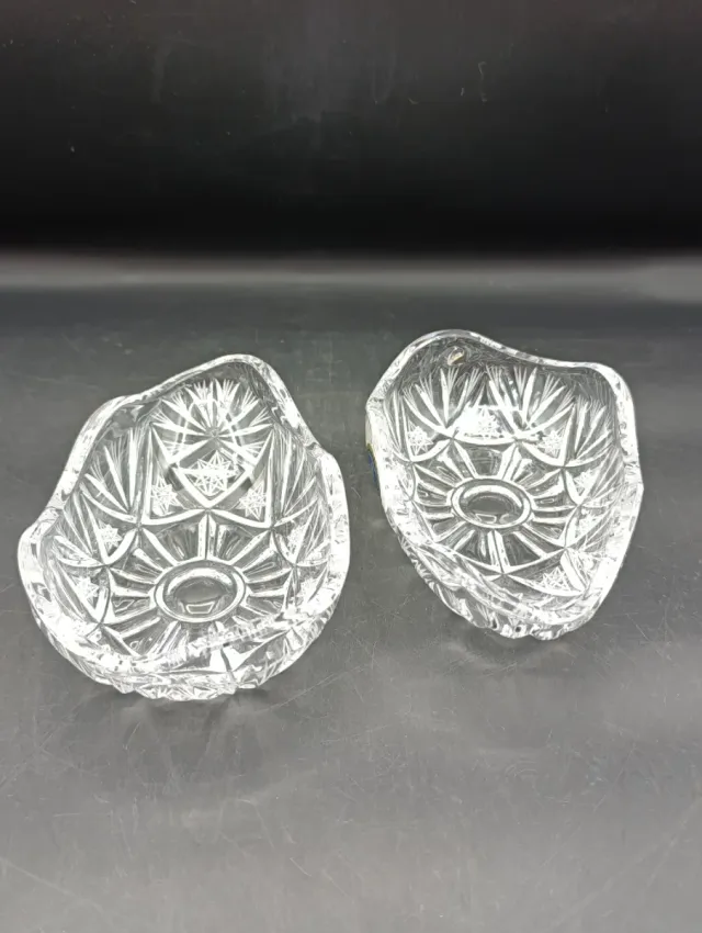 Cuencos de cristal tallado Bohemia