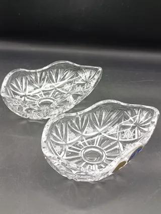 Cuencos de cristal tallado Bohemia