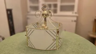 Lámpara Techo Vintage Art Déco Cristal Dorado