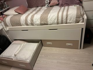 Cama nido juvenil (2 camas, cajones y 2 colchones)