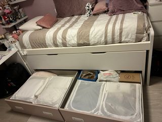 Cama nido juvenil (2 camas, cajones y 2 colchones)