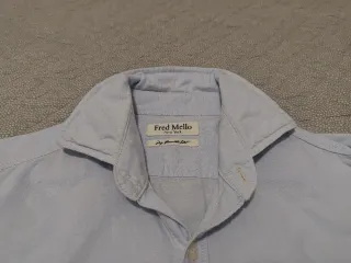 Camicia Fred Mello uomo blu con toppe