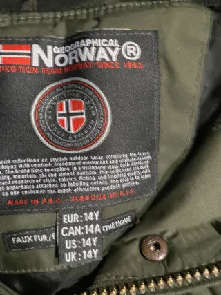Chaqueta Geographical Norway niño verde