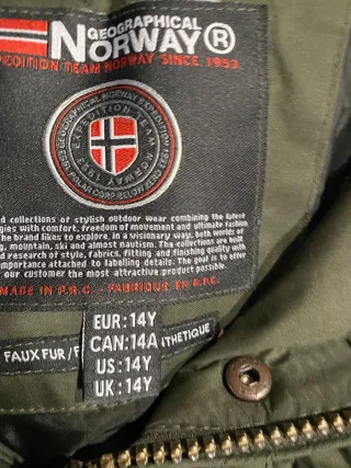 Chaqueta Geographical Norway niño verde