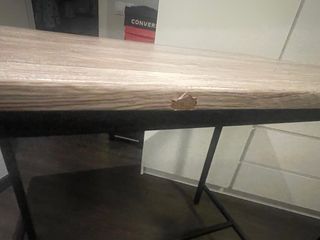 Mesa alta cocina madera y metal