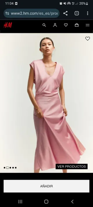 Vestido H&M rosa satinado