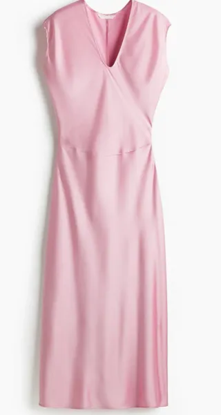 Vestido H&M rosa satinado