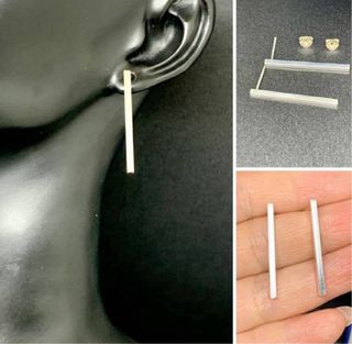 Pendientes largos plata ley 925 minimalistas