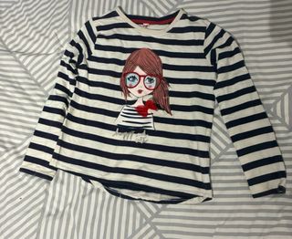 Sudadera rayas blancas y azul marino