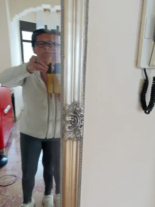 Specchio grande a figura intera dorato e argentato