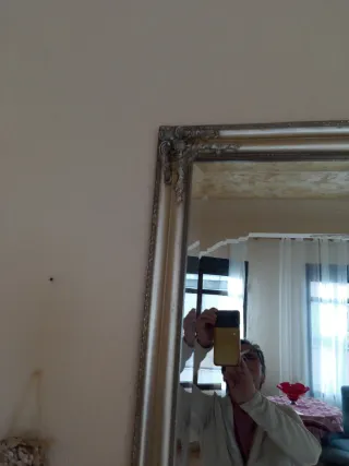 Specchio grande a figura intera dorato e argentato