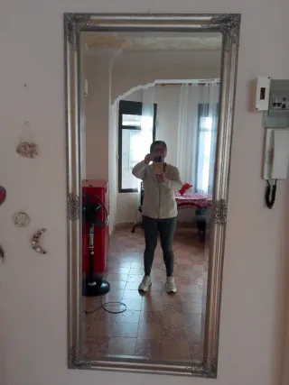 Specchio grande a figura intera dorato e argentato