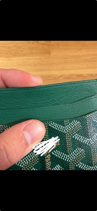 Cartera Verde y Blanca de cuero