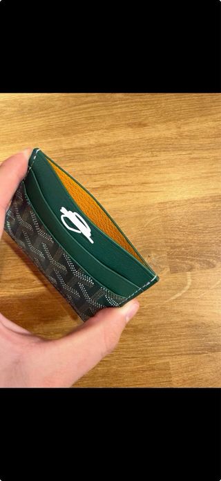 Cartera Verde y Blanca de cuero